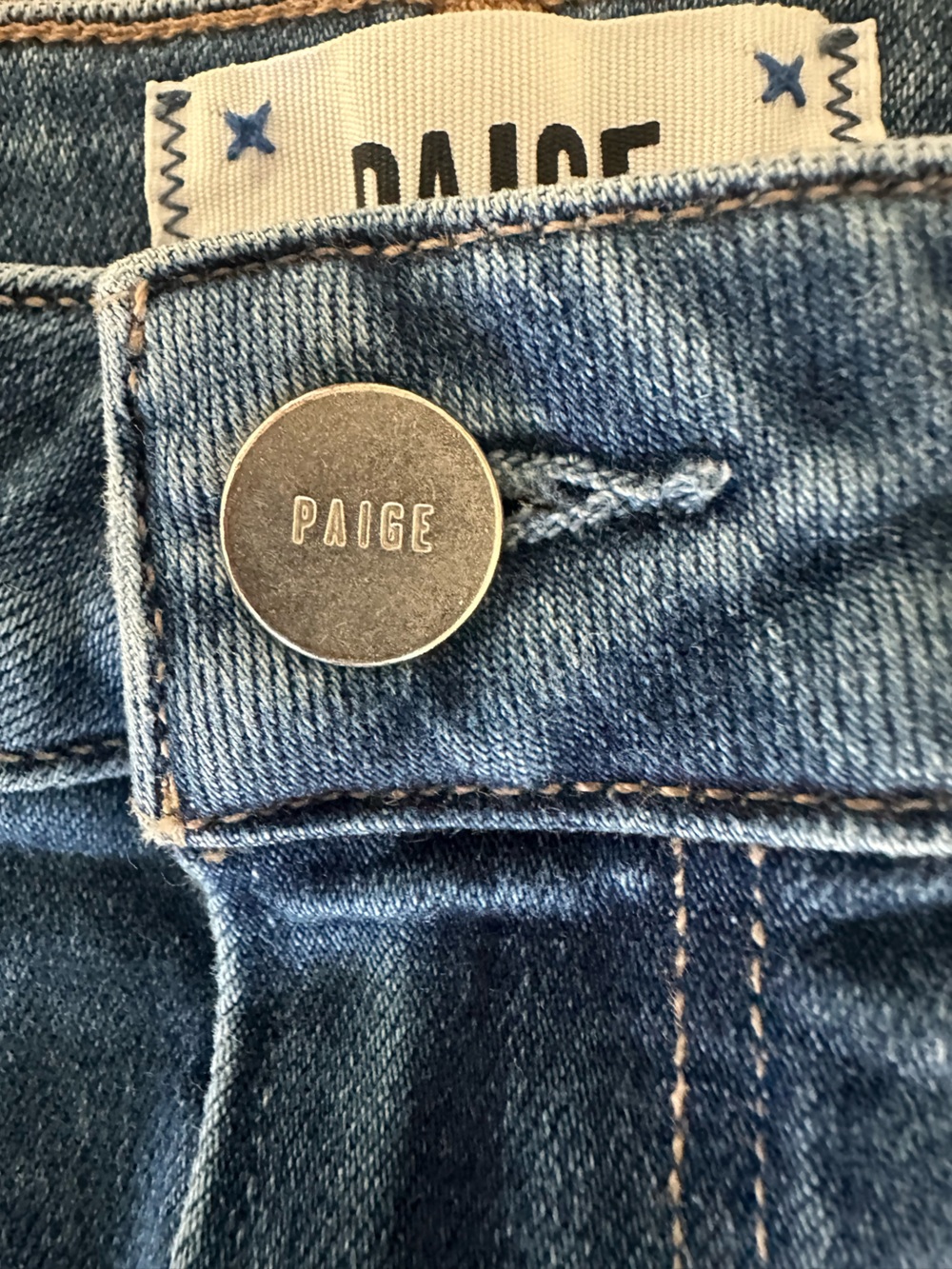 PAIGE Hoxton Ankle Ragged Frayed Hem Skinny Jeans Medium Wash Women's | Size 31 - Picture 3 of 15